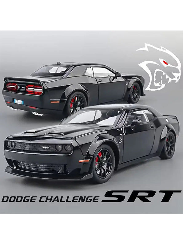 Dodge Challenger Hellcat 1:24 Diecast Metal Model – Black - Scale 1:24 - Toyloft
