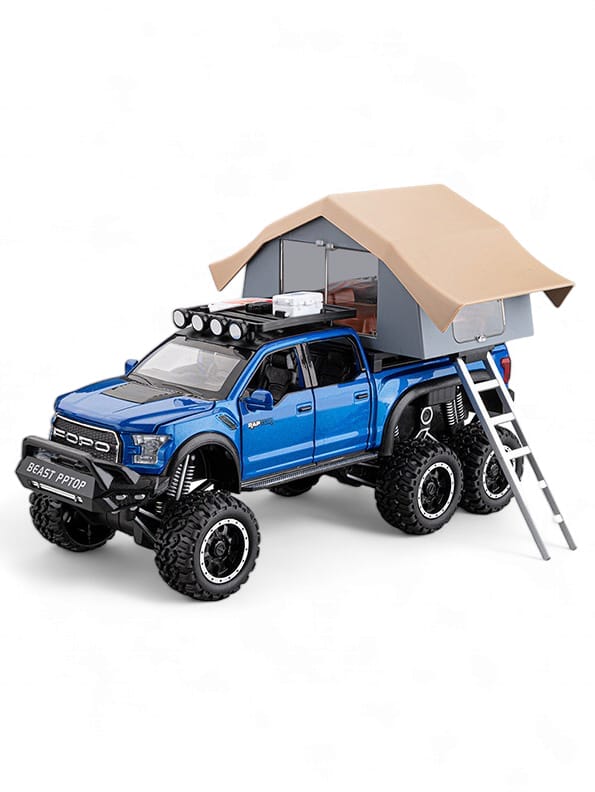 Ford Raptor F150 RV Diecast Car With Tent - 1:24 Scale - Metal Build - Big Size - Toyloft