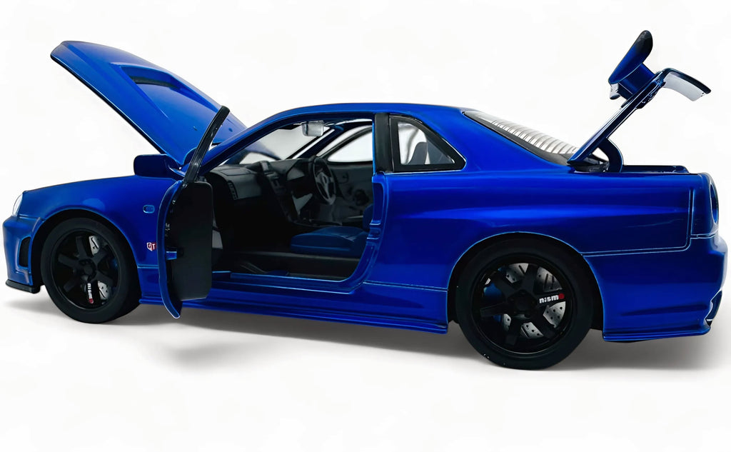 Nissan Skyline R34 GT-R 1:24 diecast scale model car collectible - Multicolor
